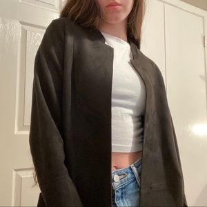 H&M black suede jacket size XS